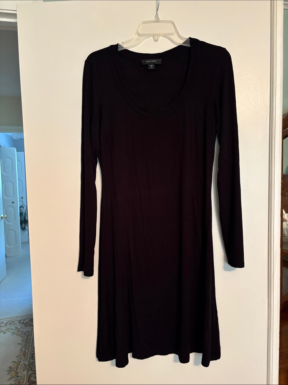 Karen Kane Black Long Sleeve Scoop Neck Dress